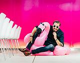 Redner Change Management Ilja Grzeskowitz auf einem Flamingo