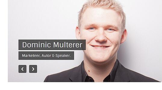 Marketing-Experte Dominic Multerer gibt seiner Website neuen Anstrich